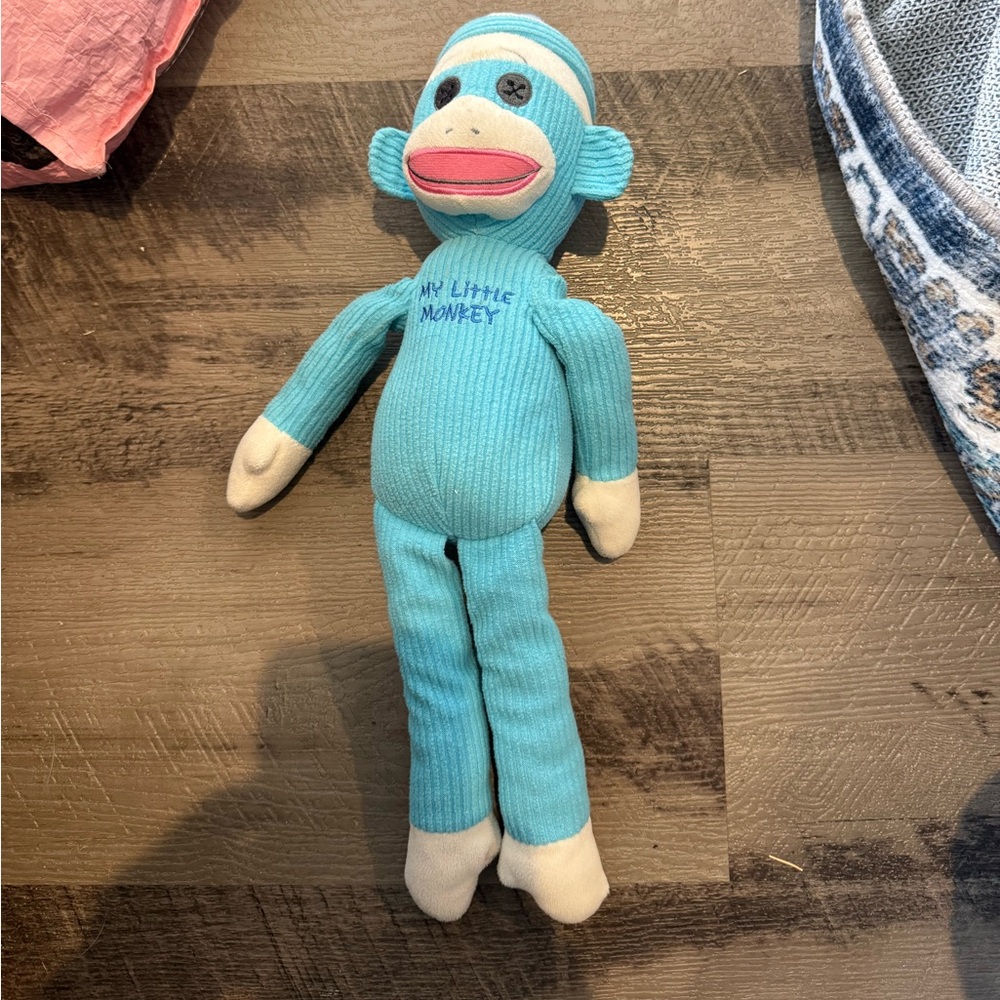 Blue Sock Monkey Plush Toy TY my little monkey